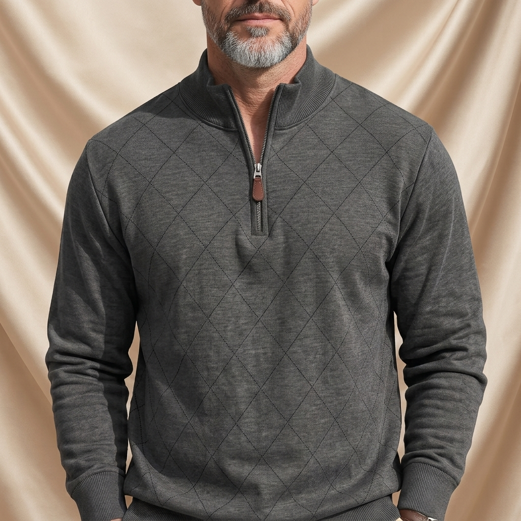 Blake Holloway Diamond Knit Mock Neck Pullover
