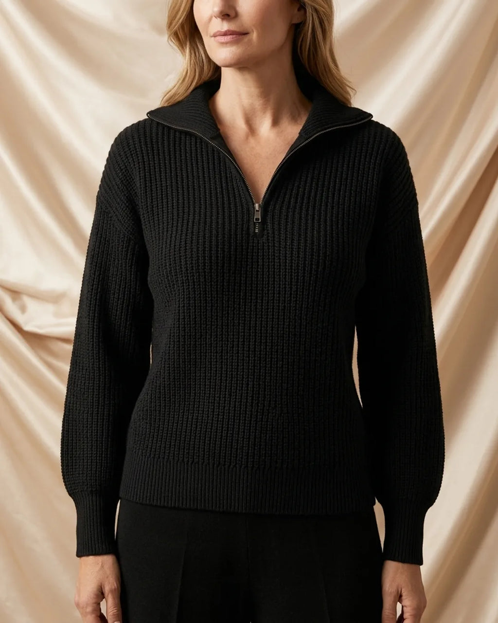 Léa Quarter-Zip Knit Pullover