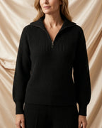 Léa Quarter-Zip Knit Pullover