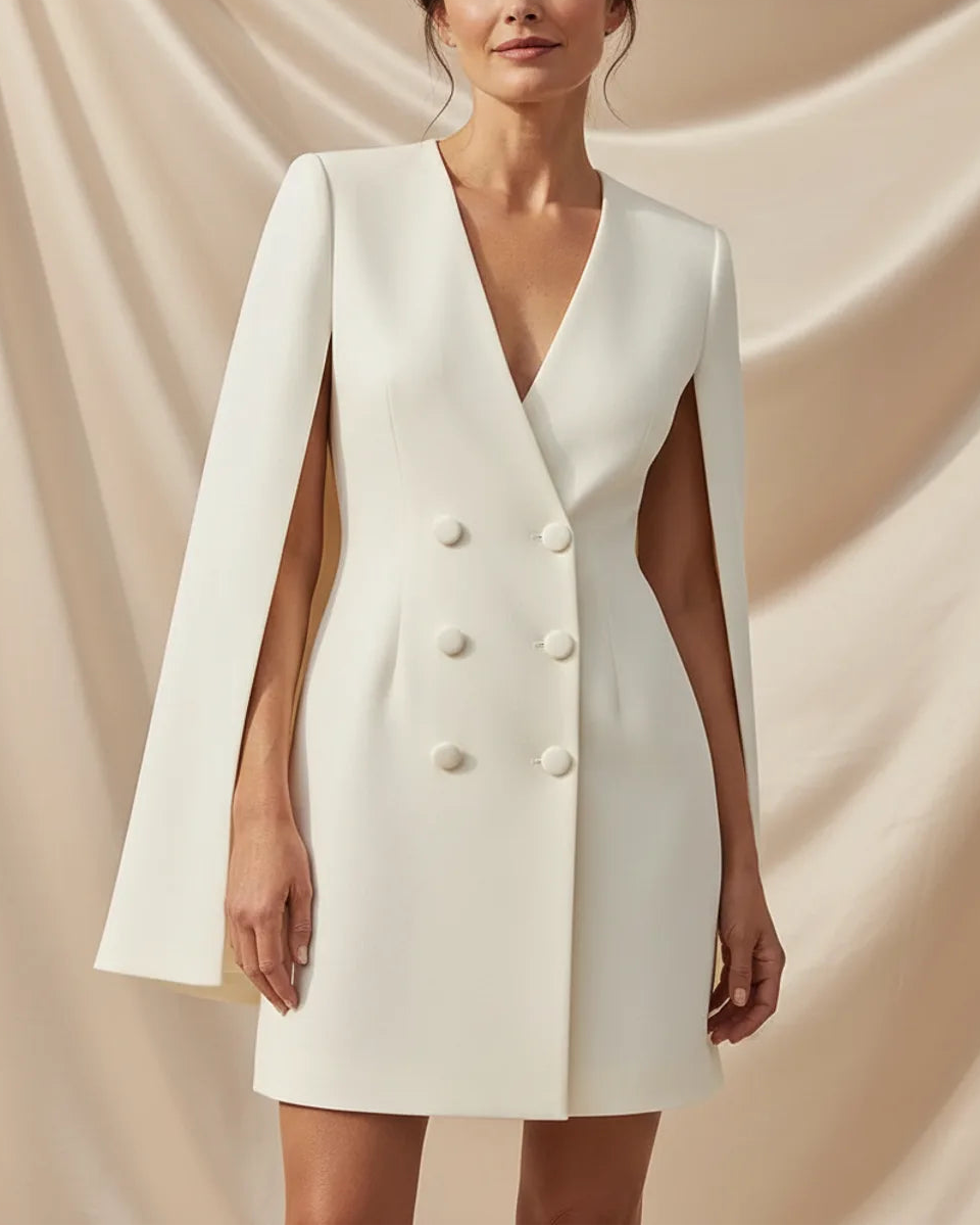 Léa Double-Breasted Shawl Business Casual Dress