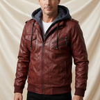 Stryde Vintage Aviator Layered Hoodie Jacket