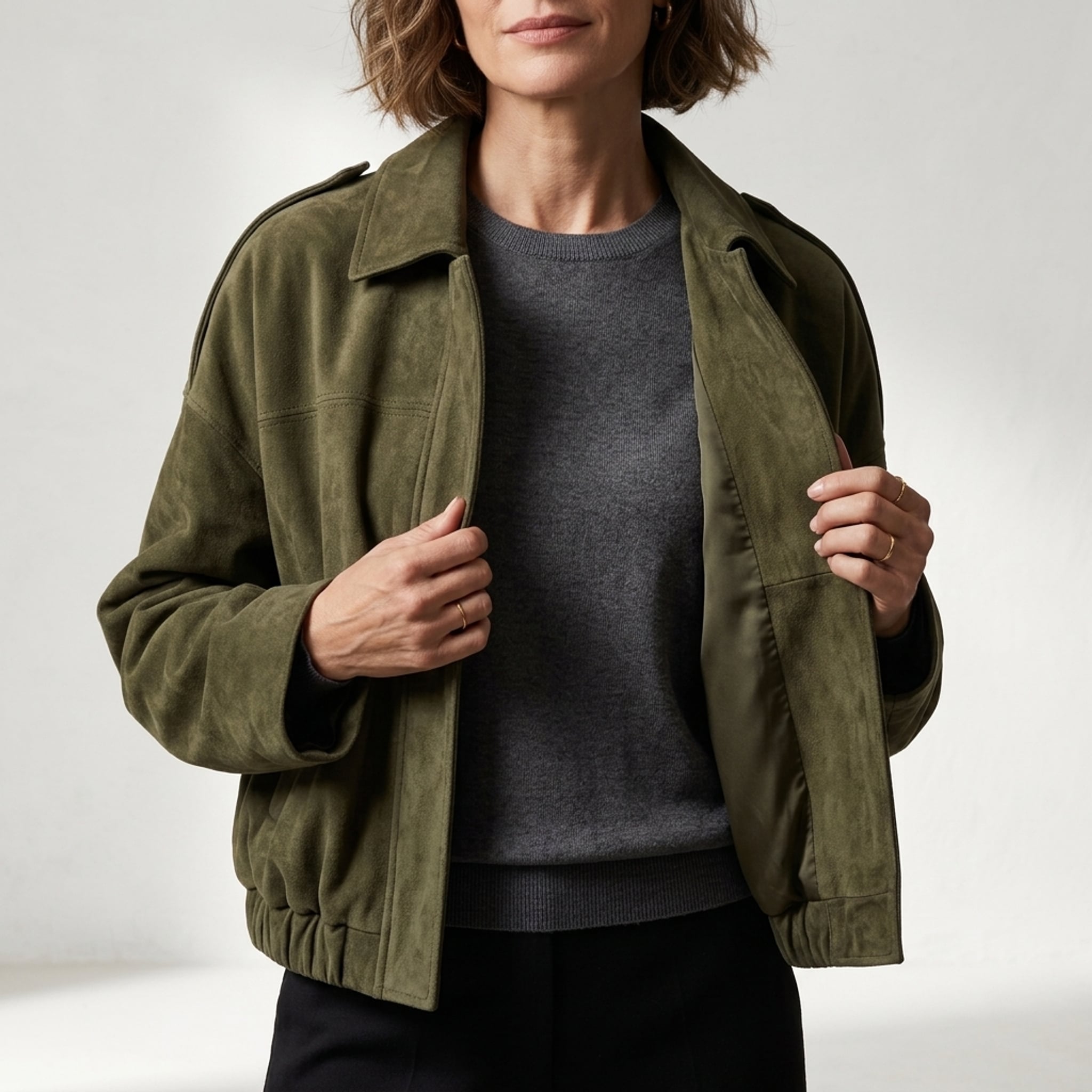 Léa Lightweight Bat Sleeve Bomber Jacket