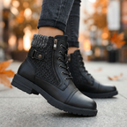 Élise Cozy Knit Collar Zip-Up Boots