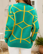 Léa Abstract Geometric Knit Pullover