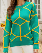 Léa Abstract Geometric Knit Pullover