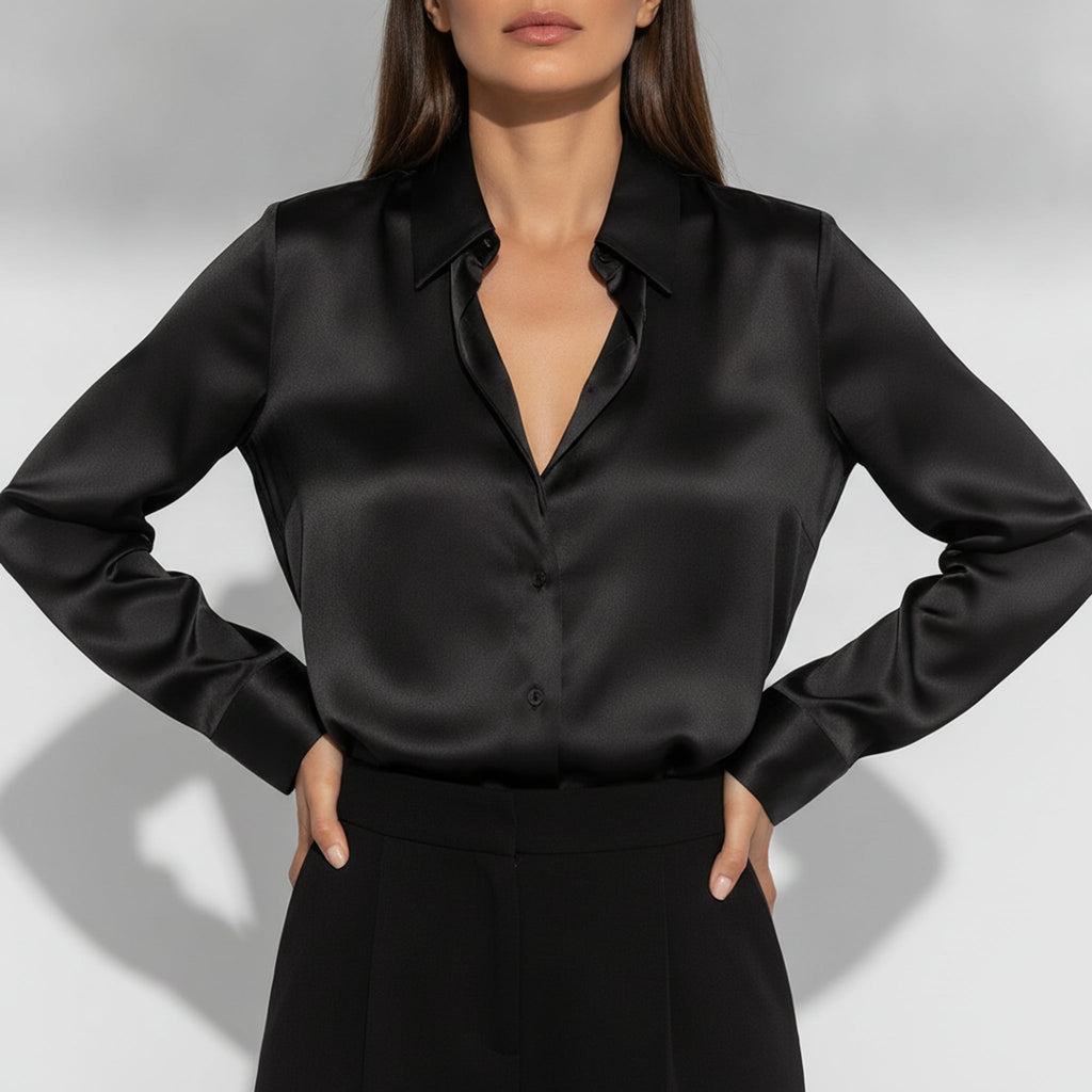 Léa Soft Shine Business Casual Long Sleeve Button-Up