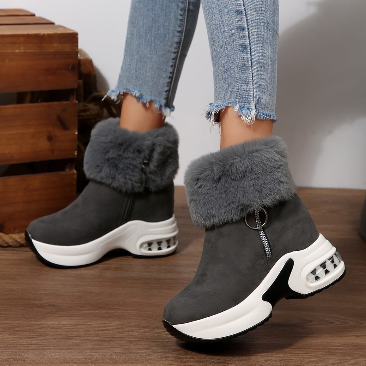 Élise Fur Lined Vegan Suede Boots