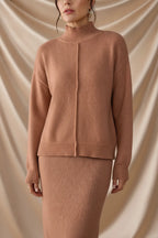 Léa Elegant Knit Turtleneck & Midi Skirt Co-Ord