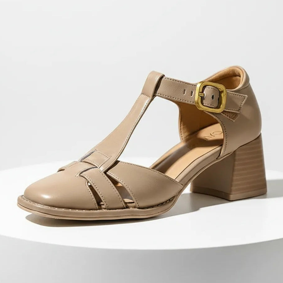 Élise T-Strap Vegan Leather Platform Heel