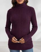 Léa Classic Maternity Ribbed Knit Turtleneck