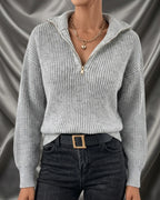 Léa Quarter-Zip Knit Pullover