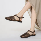 Élise Roman Closed Toe Flat Sandals
