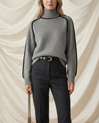 Léa Luxe Ribbed Turtleneck Pullover
