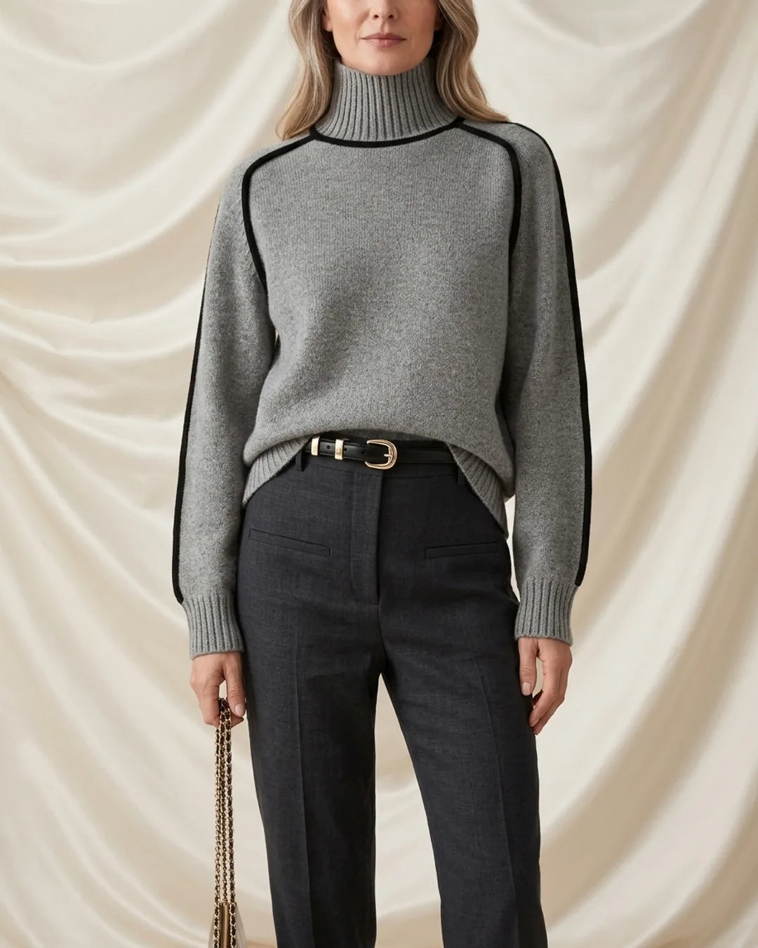 Léa Luxe Ribbed Turtleneck Pullover