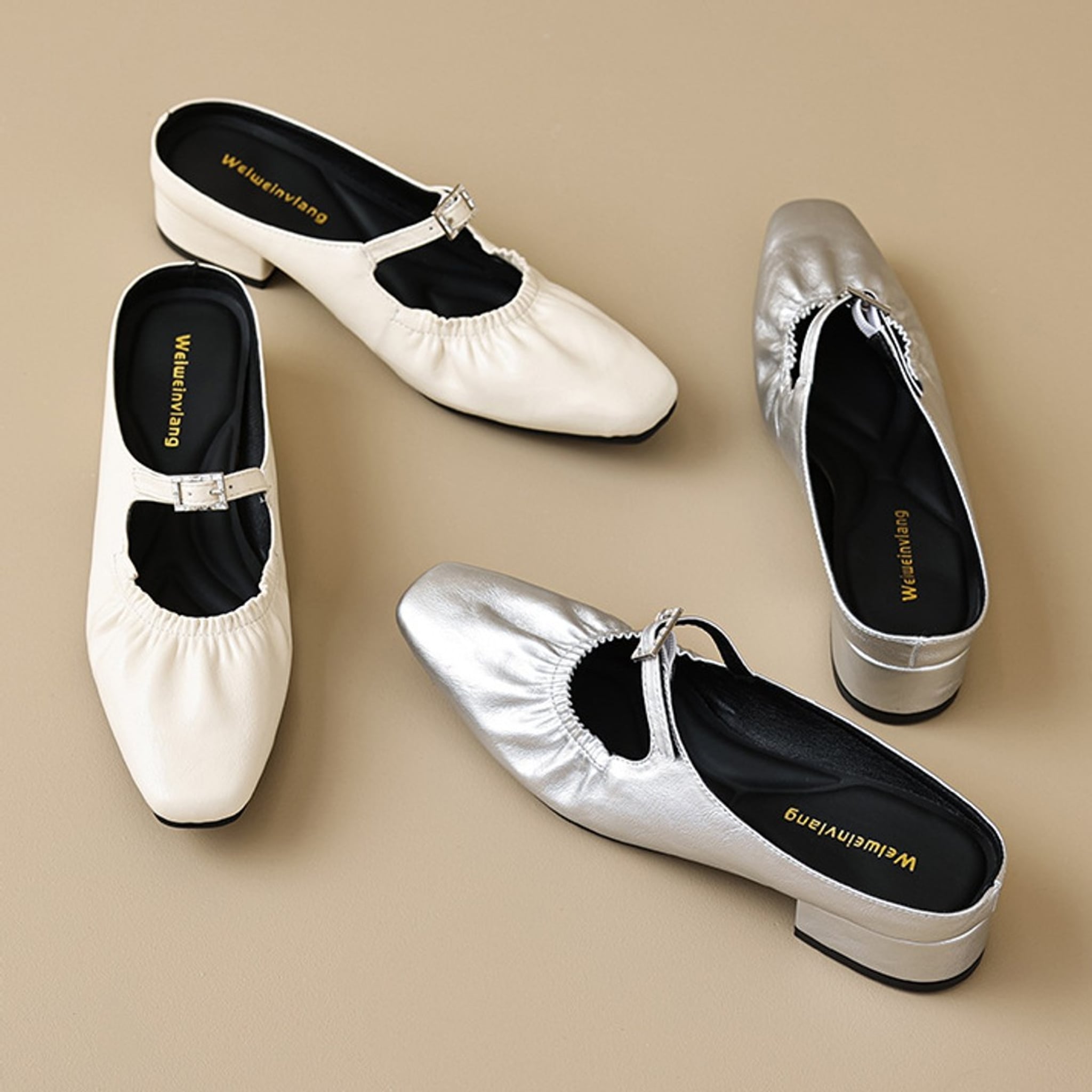 Élise Parisian Chic Square Toe Mary Jane Flats