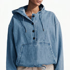 Léa Women's Oversized Denim Hoodie Jacket