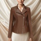 Penelope Vegan Leather Aviator Jacket