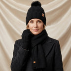 Léa Cable Knit Pom Beanie Scarf Set