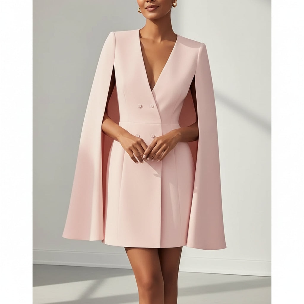Léa Double-Breasted Shawl Business Casual Dress