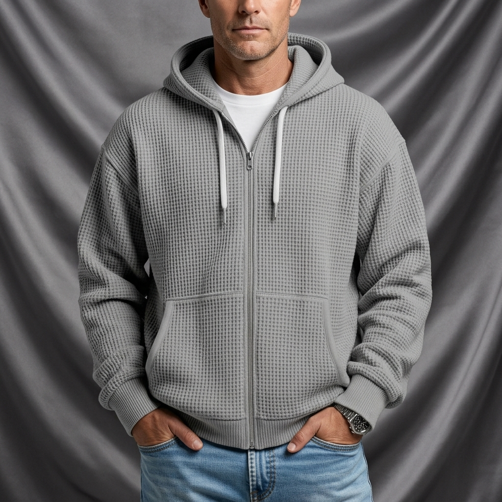 Blake Holloway Waffle Knit Lightweight Jacket Hoodie