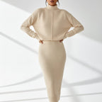 Léa Elegant Knit Turtleneck & Midi Skirt Co-Ord