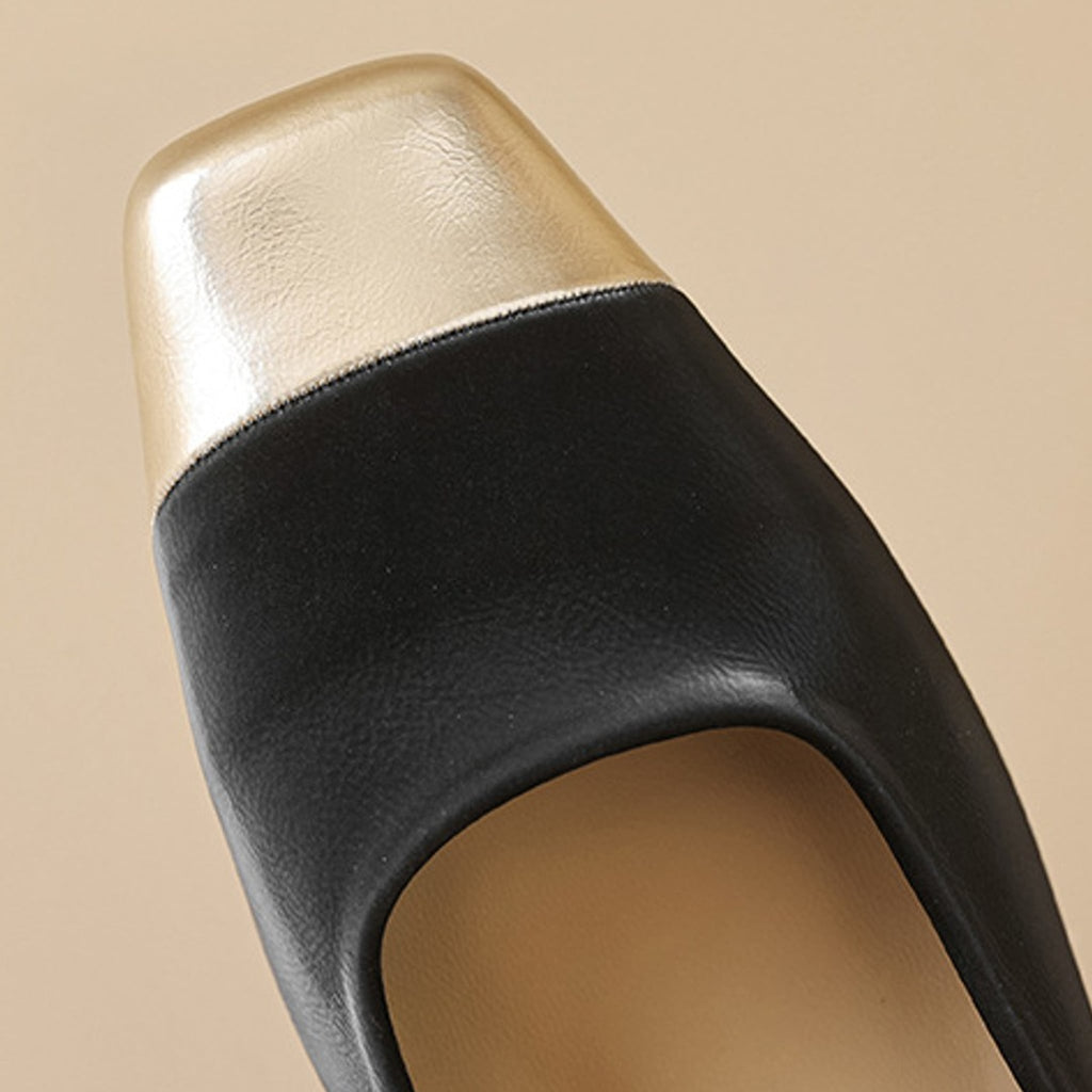 Élise French Gold Toe Mary Jane Flats