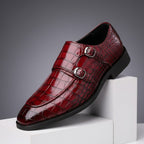 Veridian Buckled Patent Croc Dress Shoe