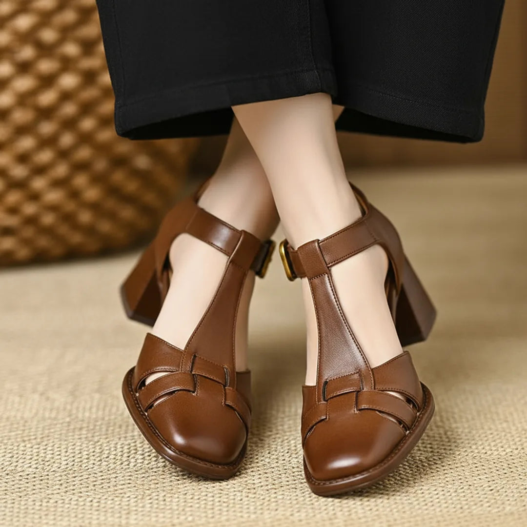 Élise T-Strap Vegan Leather Platform Heel