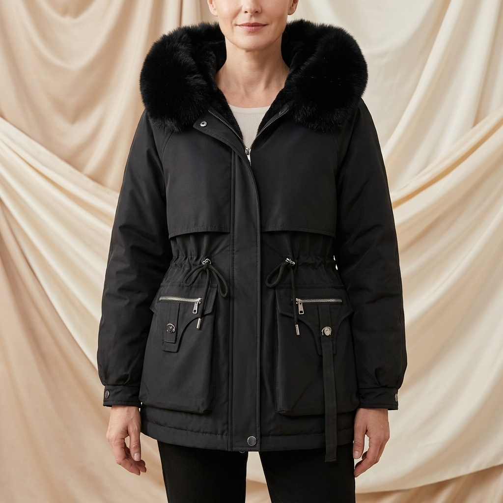 Rosella Cinch Waist Fleece Lined Jacket