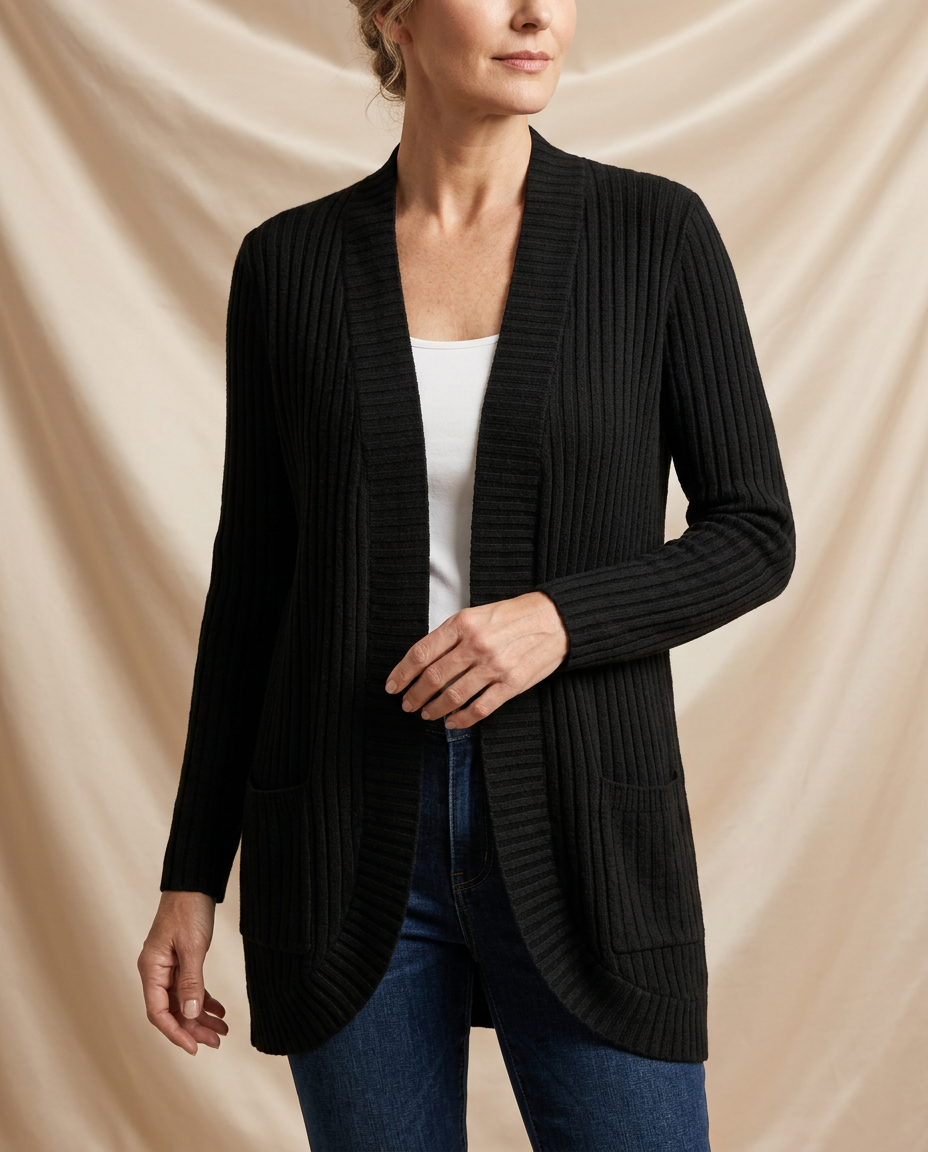 Léa Ribbed Knit Effortless Longline Cardigan