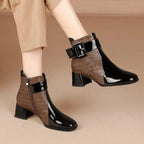 Élise Square Toe Chunky Heel Booties