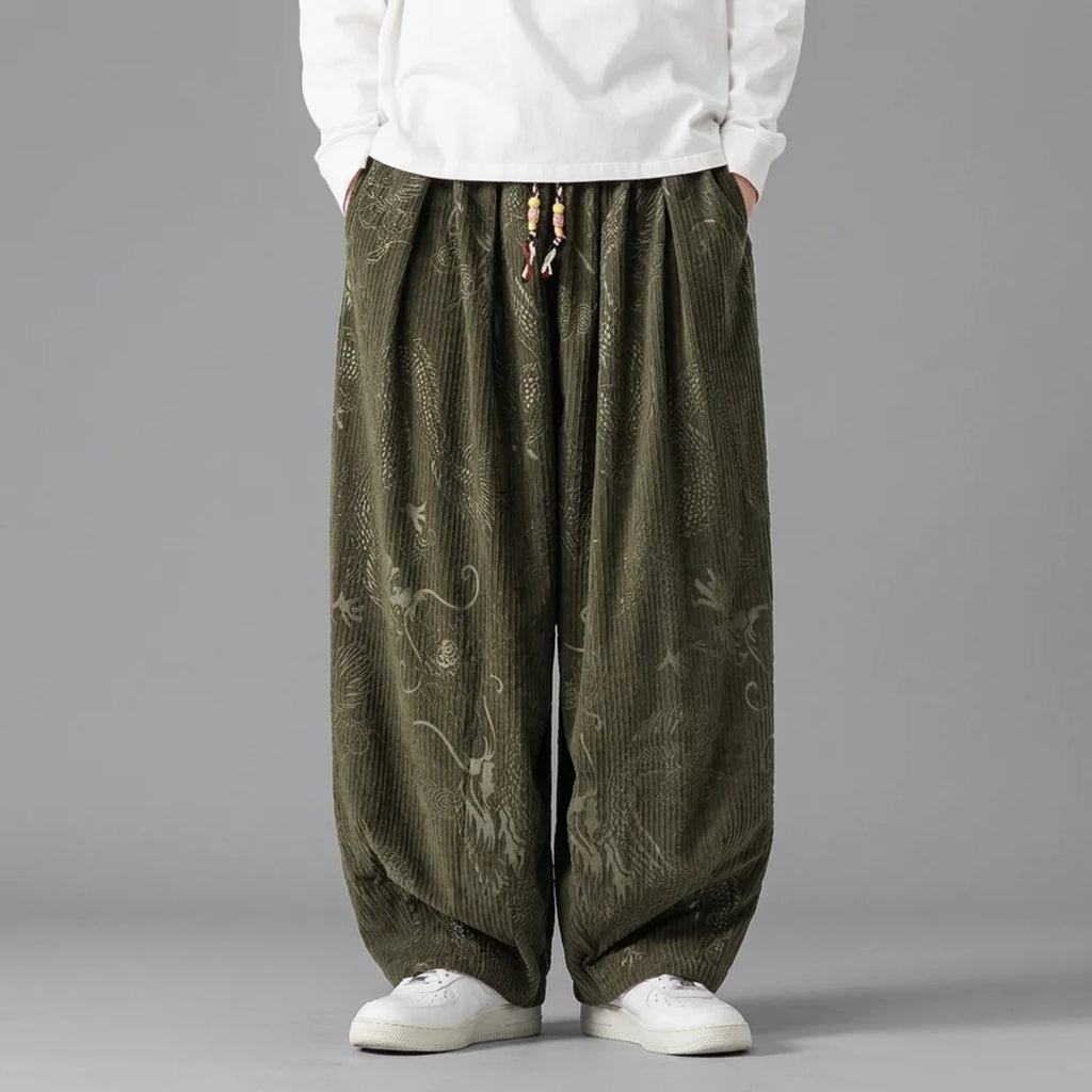 Donovan Dragon Baggy Drawstring Pants