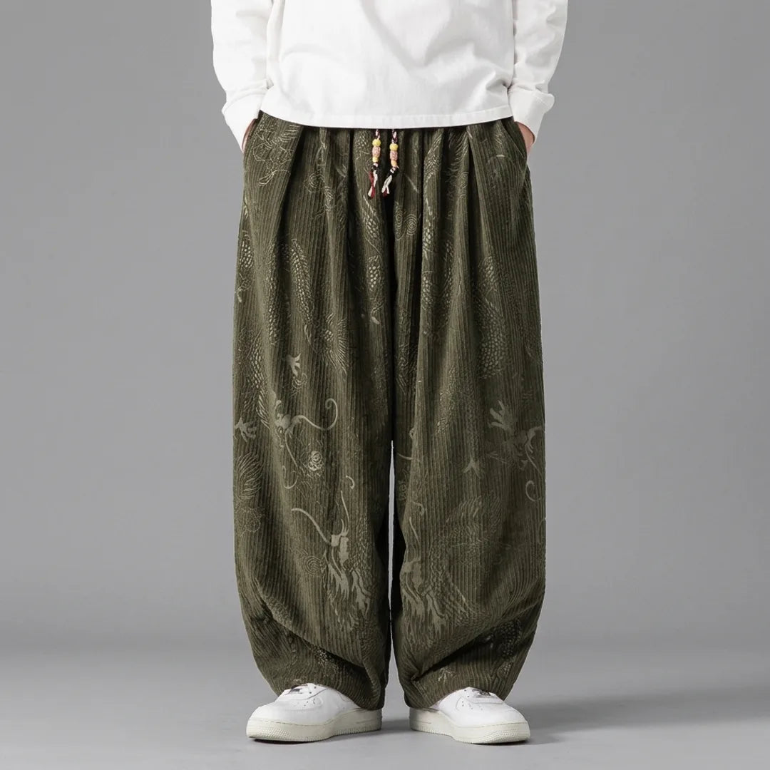 Donovan Dragon Baggy Drawstring Pants