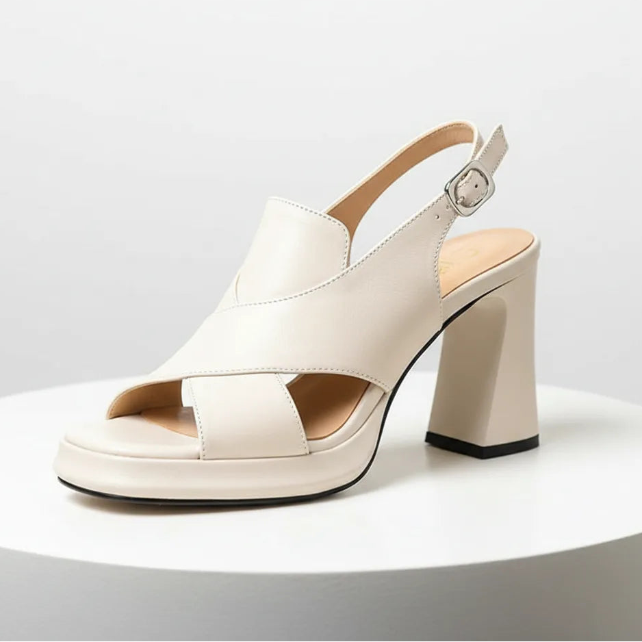 Élise Vegan Leather Chunky Platform Heels