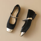 Élise French Gold Toe Mary Jane Flats