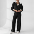Léa Contrast Long Sleeve Loungewear Set