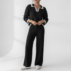 Léa Contrast Long Sleeve Loungewear Set