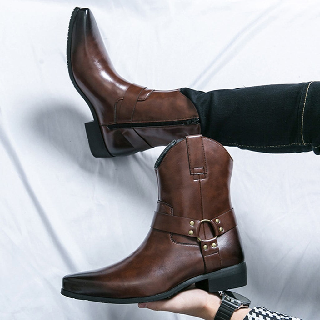 Sterling Pointed-Toe High Top Western Boots