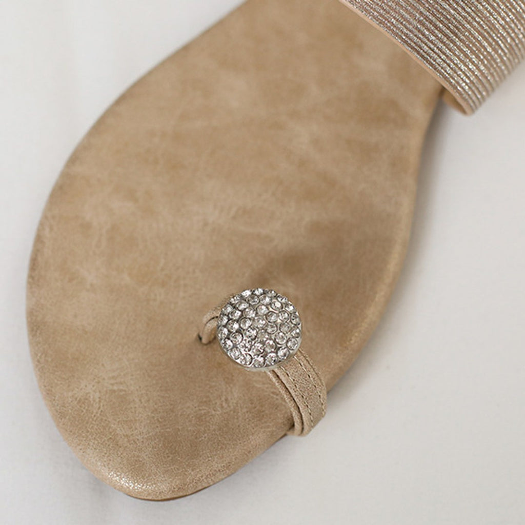 Élise Rhinestone Beach Flat Sandals