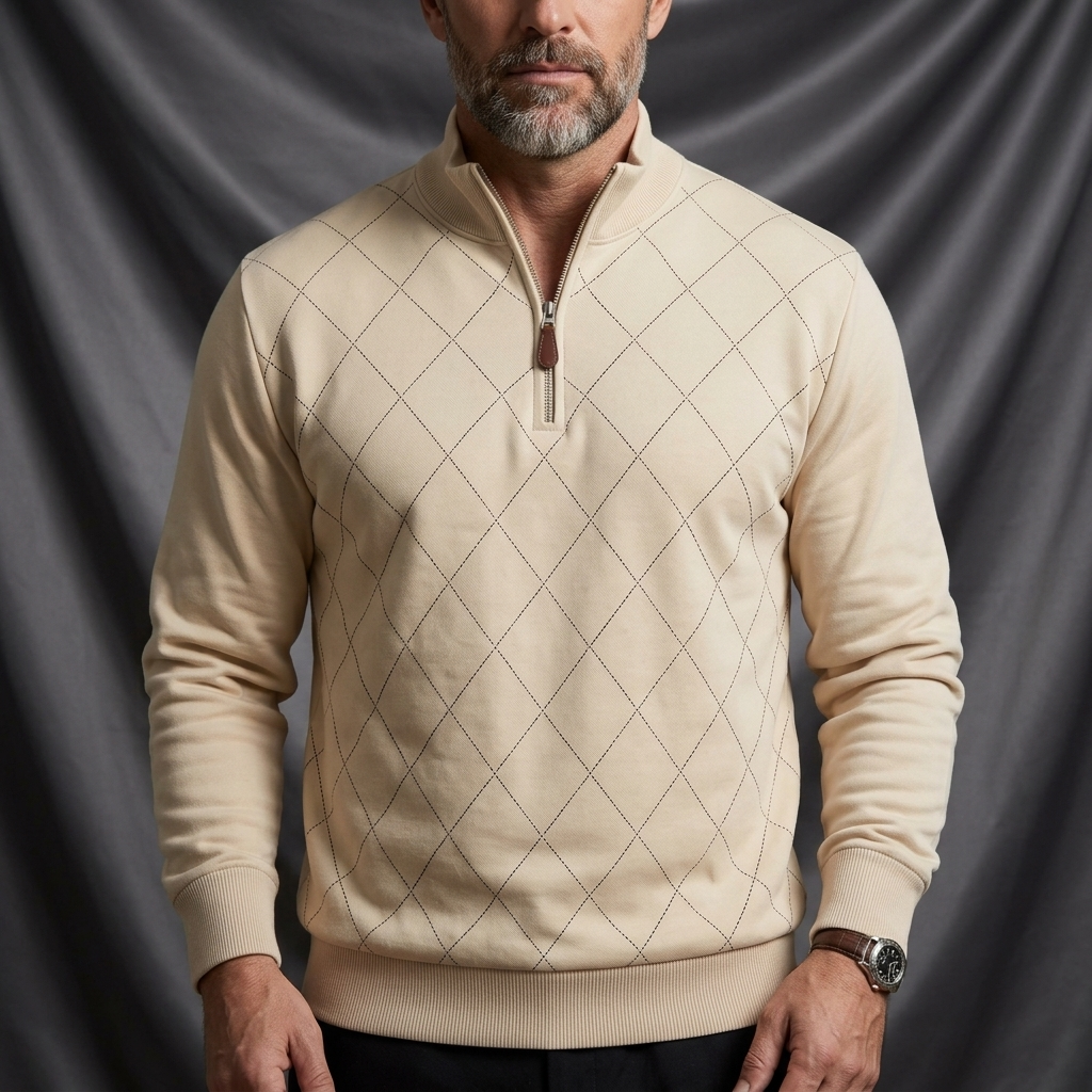 Blake Holloway Diamond Knit Mock Neck Pullover