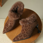 Élise Leopard Print Stiletto Ankle Boots