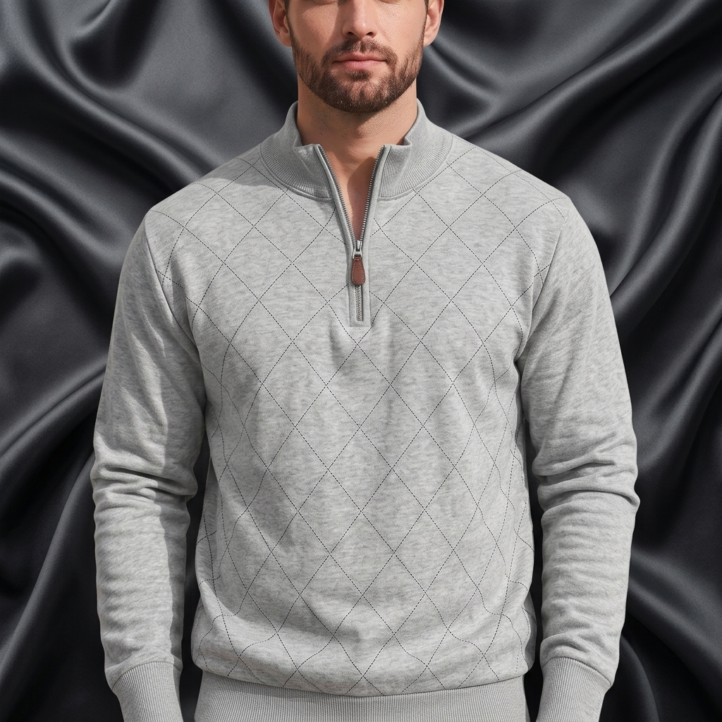 Blake Holloway Diamond Knit Mock Neck Pullover