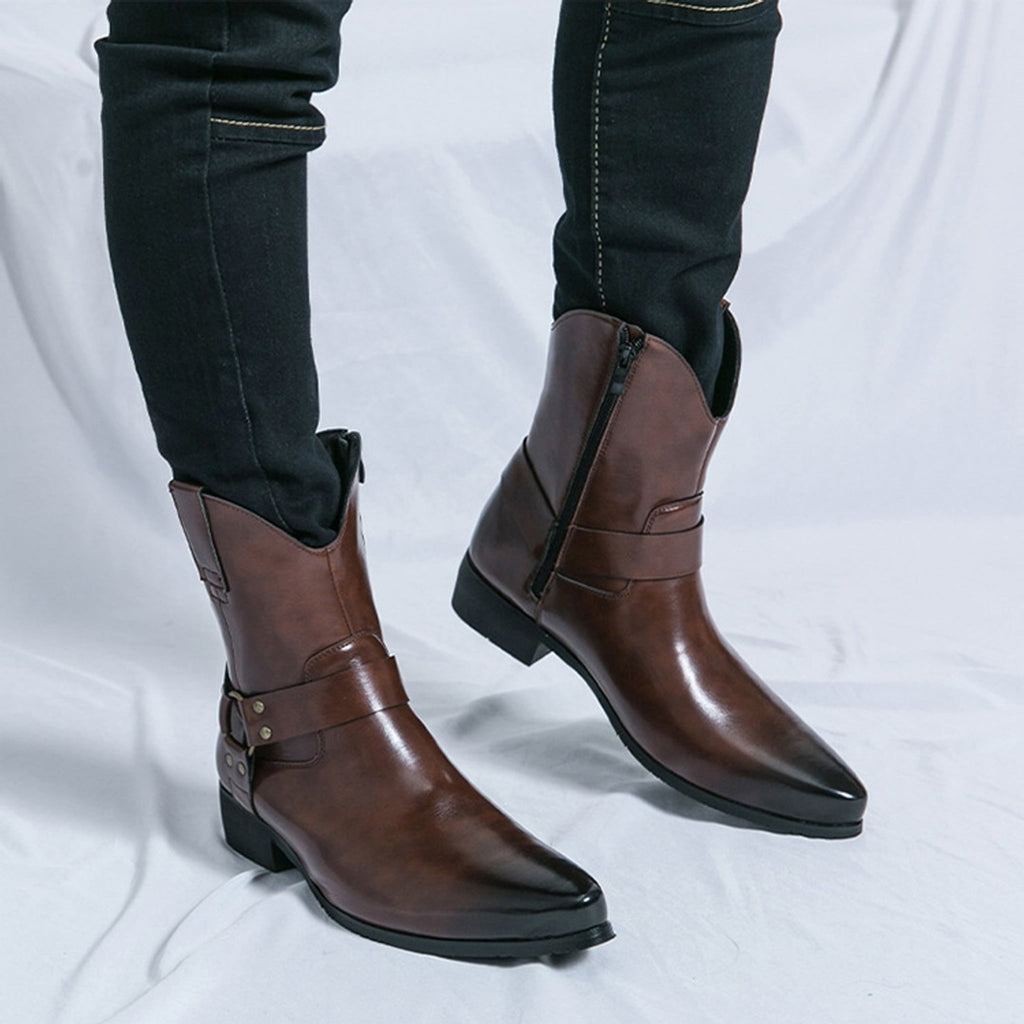 Sterling Pointed-Toe High Top Western Boots
