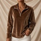 Léa Velvet Half-Zip Relaxed Fit Pullover