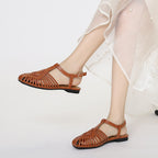 Élise Roman Closed Toe Flat Sandals
