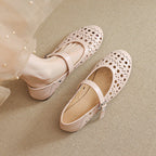 Élise Hollow Out Breathable Mary Jane Ballet Flats