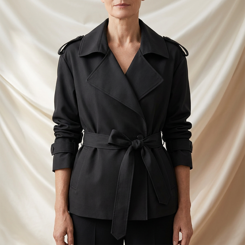Avéra Tailored Double-Breasted Trench Coat