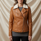 Penelope Vegan Leather Aviator Jacket