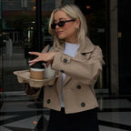 Léa Cropped Double-Breasted Trench Jacket