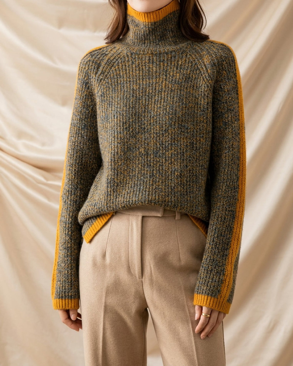 Luciel Thick Knit Mélange Turtleneck